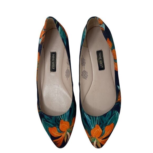Nine West Speakup Floral Pattern Flats Women's 6 Slip On Textile Uppers - Picture 2 of 7